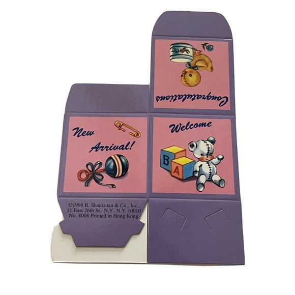 90s Vintage Shackman Baby Shower Gender favor box - Picture 2 of 5